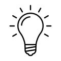 Lamp icon. Light bulb sign. Idea, solution or innovation outline symbol. Vector illustration Royalty Free Stock Photo